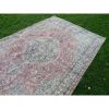 Vintage Turkish Floral Oushak Accent Rug in Warm Soft Muted | Area Rug in Rugs by Vintage Pillows Store. Item composed of cotton and fiber