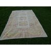 Vintage Hand-Knotted Orange Low Pile Wool Oushak Rug | Area Rug in Rugs by Vintage Pillows Store. Item composed of fabric and fiber