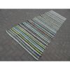 Vintage Striped Modern Turkish Rag Rug 3'11'' x 10'6'' | Runner Rug in Rugs by Vintage Pillows Store. Item made of cotton