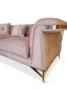 Un azalée, 87'' Rolled Arm Sofa, Light Rose Velvet, Wood Tri | Couch in Couches & Sofas by Art De Vie Furniture