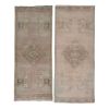 Set of Two Yastik Rug Distressed Low Pile Petite Rug Faded | Runner Rug in Rugs by Vintage Pillows Store. Item composed of cotton & fiber