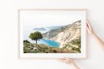 Kefalonia Greece photography, 'Myrtos Tree' fine art print | Photography by PappasBland. Item composed of paper compatible with contemporary and coastal style