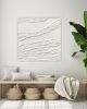 White wrinkled textured wall art fabric 3d textured canvas | Mixed Media in Paintings by Berez Art. Item made of canvas works with minimalism & mid century modern style