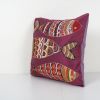 Silk Handmade Fish Suzani Pillowcase, Minimalist Embroidery | Cushion in Pillows by Vintage Pillows Store