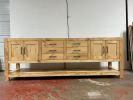 MODEL 1089 - Custom Double Sink Vanity | Countertop in Furniture by Limitless Woodworking. Item composed of maple wood in mid century modern or contemporary style