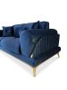 Un Perce-Neige , 87''  Round Arm Sofa, Royal Blue Velvet Uph | Couch in Couches & Sofas by Art De Vie Furniture