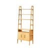 Mid Century Modern Ladder Bookshelf, Modular wall shelving | Book Case in Storage by Plywood Project. Item composed of oak wood in minimalism or mid century modern style