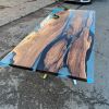 Custom Live edge Epoxy Table | Dining Table in Tables by Ironscustomwood. Item composed of walnut & metal compatible with minimalism and contemporary style
