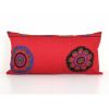 Suzani Long Red Bedding Pillow, Extra Long Turkish Pillow Co | Cushion in Pillows by Vintage Pillows Store