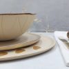 Modern Stoneware Dinner Set in Brown & Cream & 24k Gold Trim | Bowl in Dinnerware by YomYomceramic