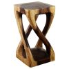 Haussmann® Wood Vine Twist Stool Accent Table 12 in x 22 in | Chairs by Haussmann®