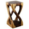 Haussmann® Wood Vine Twist Stool Accent Table 12 in x 22 in | Chairs by Haussmann®