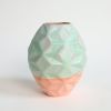 Oblique in Strawberry Pistachio | Vase in Vases & Vessels by by Alejandra Design. Item made of ceramic
