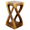 Haussmann® Wood Vine Twist Stool Accent Table 12 in x 22 in | Chairs by Haussmann®