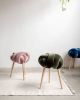 Olive Green Velvet Knot Stool | Chairs by Knots Studio. Item made of wood & fabric