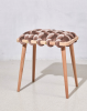 Plum Velvet Woven Stool | Chairs by Knots Studio. Item made of wood & fabric