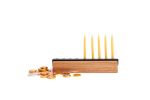 Modern Wood and Steel Menorah | Candle Holder in Decorative Objects by Alabama Sawyer. Item made of wood