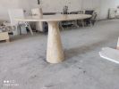 Round Travertine Coffee Table: Custom Order, 40" Diameter | Tables by AEGEAN MARBLE ARTISAN ATELIER