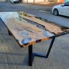 Clear Epoxy Dining Table | Tables by Ironscustomwood. Item composed of wood & metal