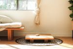 White Triangle Mat | 4' Round | Black Base | Rugs by NEEPA HUT. Item composed of fiber