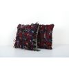 Vintage Handwoven Multi Color Turkish Flokati Shagy Pillow C | Cushion in Pillows by Vintage Pillows Store