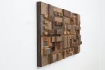 Geometric Cube: Wood wall sculpture | Wall Hangings by Craig Forget. Item composed of oak wood in mid century modern or contemporary style