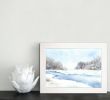 Mid-Winter's Musing | Watercolor Painting in Paintings by Brazen Edwards Artist. Item composed of canvas & paper