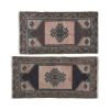 Hand Knotted Turkish Small Rug Mat Distressed Rug | Rugs by Vintage Pillows Store. Item made of cotton & fiber