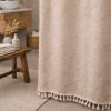 Valencia Tufted Beige Shower Curtain | Curtains & Drapes by Busa Designs