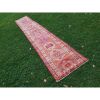 Long Gallery Turkish Runner With Geometric Tribal Medallions | Runner Rug in Rugs by Vintage Pillows Store. Item composed of cotton and fiber