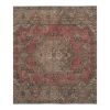 Vintage Handknotted Turkish Unusual Rug with Floral Border | Area Rug in Rugs by Vintage Pillows Store. Item made of fiber