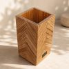 Handmade Oak Wine Bottle Holder, Wooden Marquetry Decor, Scandinavian Minimalist Home Accent, Housewarming Gift | Tableware by Vesta Corte