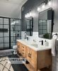 Model #1045 - Custom Double Sink Bathroom Vanity | Countertop in Furniture by Limitless Woodworking. Item made of maple wood compatible with contemporary and country & farmhouse style