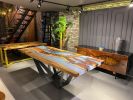 Custom Epoxy Resin Dining Table - Handmade Wooden Table | Tables by Tinella Collection. Item made of walnut compatible with contemporary and art deco style