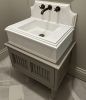 Modern-Minimalist Carrara Marble Sink with Backsplash: Timeless Elegance and Radiance for Your Bathroom | Water Fixtures by AYMARBLEDESIGN LLC