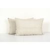 Wool Turkish Kilim Rug Pillow Cover, Set of Two Striped | Sham in Linens & Bedding by Vintage Pillows Store. Item made of cotton with fiber