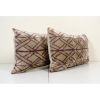 16" x 24" Ikat Velvet Gray Pillow Cover - Pair | Sham in Linens & Bedding by Vintage Pillows Store. Item composed of cotton