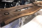 Custom Wood Table - Conference Room Table - Live Edge Table | Dining Table in Tables by Tinella Wood. Item made of walnut & metal compatible with contemporary and art deco style