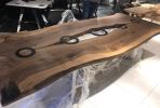 Custom Wood Table - Conference Room Table - Live Edge Table | Dining Table in Tables by Tinella Collection. Item made of walnut & metal compatible with contemporary and art deco style