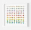 One Hundred World Map Dots Rainbow Collage, Green to White | Paintings by Amelia Coward