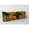 Tiger Design Ikat Velvet Pillow, Set of Three Gold Animal Ha | Cushion in Pillows by Vintage Pillows Store