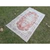Distressed Turkish Red Small Rug 3'1" X 5'1" | Rugs by Vintage Pillows Store. Item composed of cotton and fiber