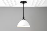 10 Inch White Shade Pendant Light - Model No. 8906 | Pendants by Peared Creation. Item composed of brass