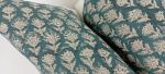 teal block print floral pillow, teal floral pillow | Pillows by velvet + linen