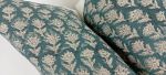teal block print floral pillow, teal floral pillow | Pillows by Velvet Fringe