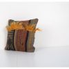 Vintage Handwoven Goat Hair Turkish Kilim Rug with Tulu Deta | Cushion in Pillows by Vintage Pillows Store