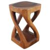 Haussmann® Wood Vine Twist Stool Accent Table 14 in x 23 in | Chairs by Haussmann®