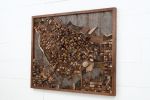 Vancouver Cityscape 44.5" x 36.5" x 4" | Wall Sculpture in Wall Hangings by Craig Forget. Item composed of oak wood in mid century modern or contemporary style