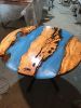 Epoxy Resin Round Dining Table With Olive Wood | Coffee Table in Tables by Tinella Collection. Item made of wood with synthetic works with minimalism & contemporary style