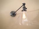 Swinging Adjustable Wall Light - Industrial Wall Sconce | Sconces by Retro Steam Works. Item made of metal with glass works with industrial style